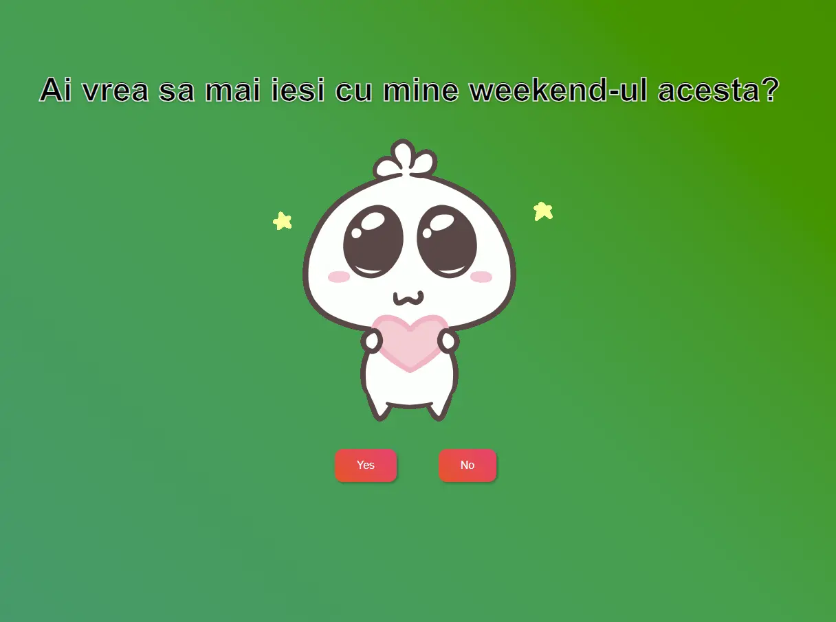 screenshot of the ask her out project