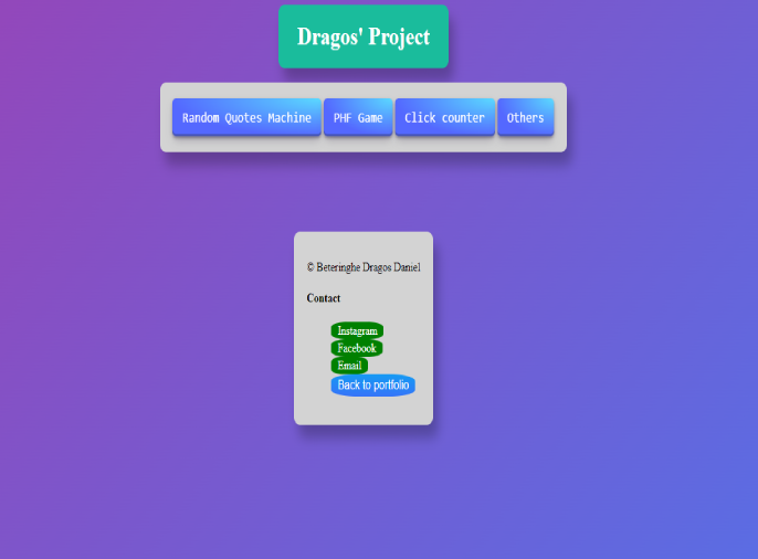 screenshot of the mini projects project